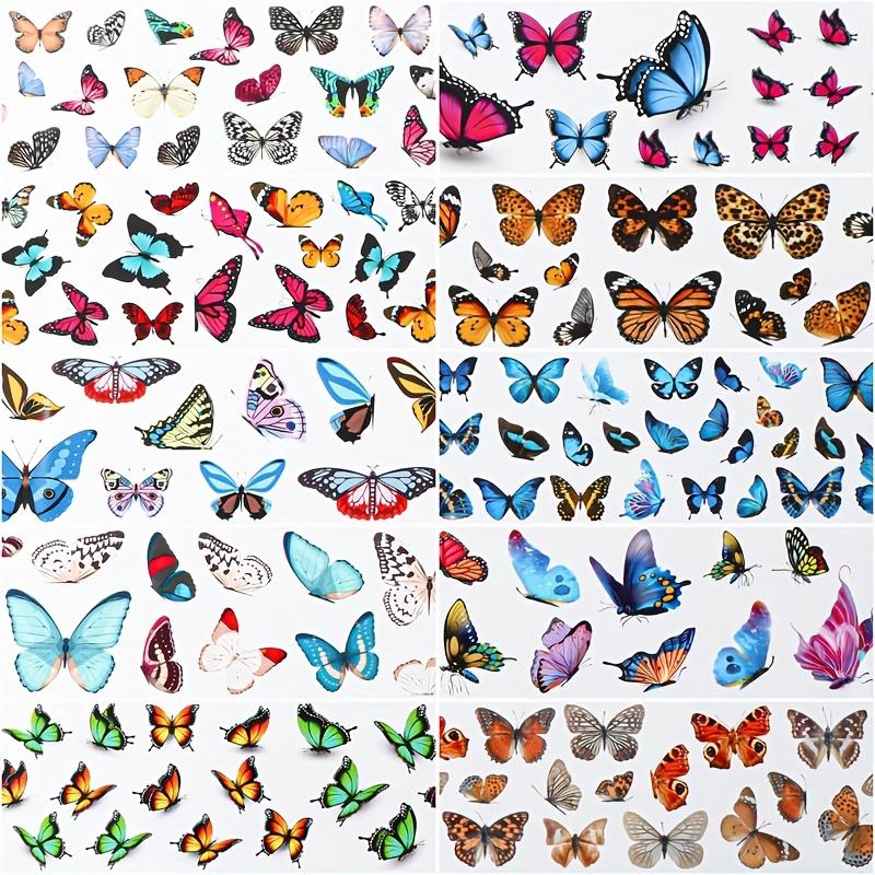 Vibrant Butterfly & Floral Nail Art Transfer Stickers Set - Easy-to-Apply, Self-Adhesive Decals with Diverse Designs for Stunning Manicures