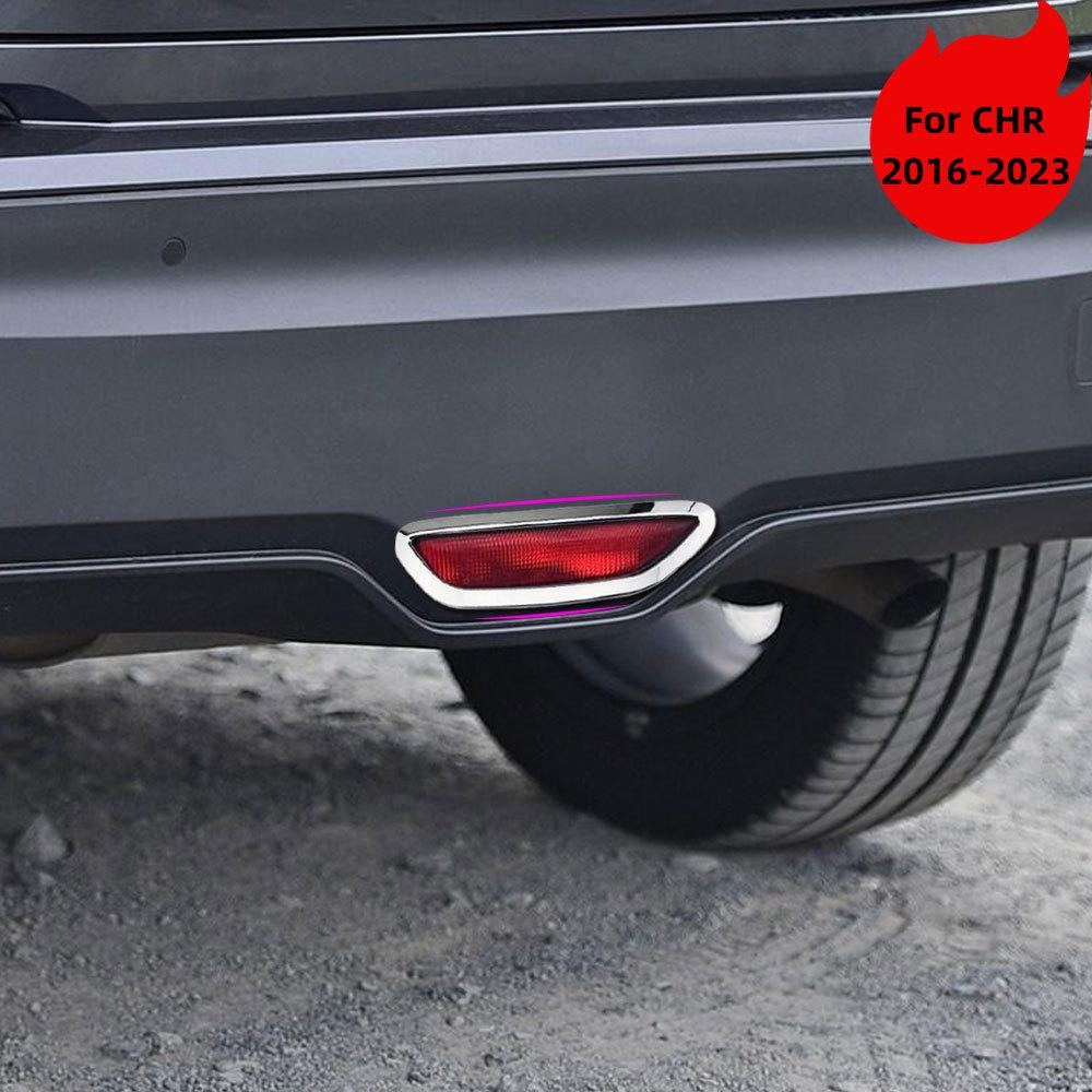 Car Rear Trunk Bumper Tail Stop Brake Light Lamp Frame Cover for Toyota C-HR CHR 2016 - 2026 ABS Chrome Sticker Accessories