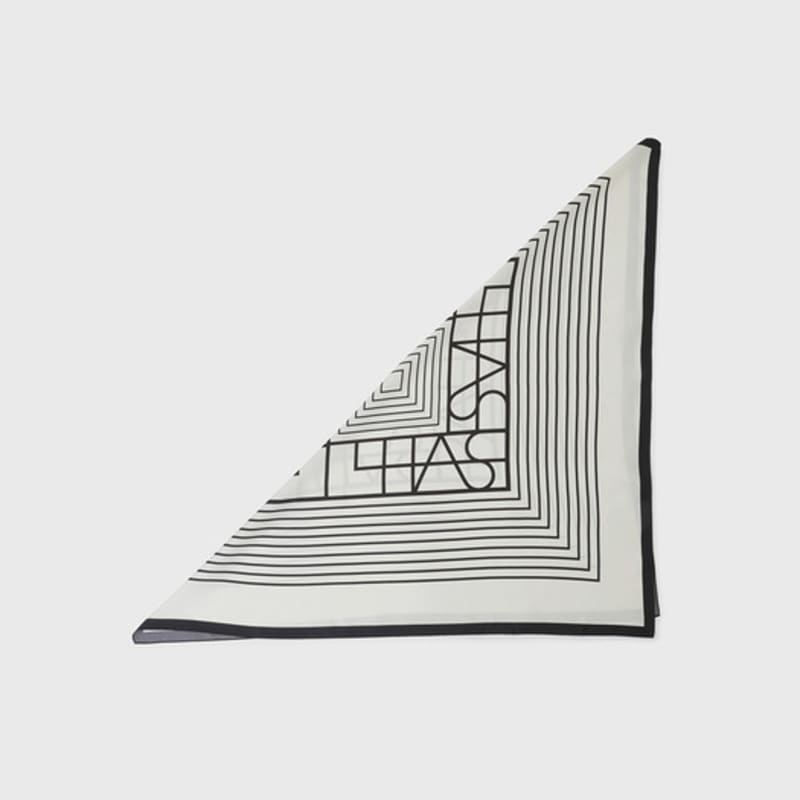 L’H.A.S SIGNATURE SYMBOL SILK SCARF_IVORY