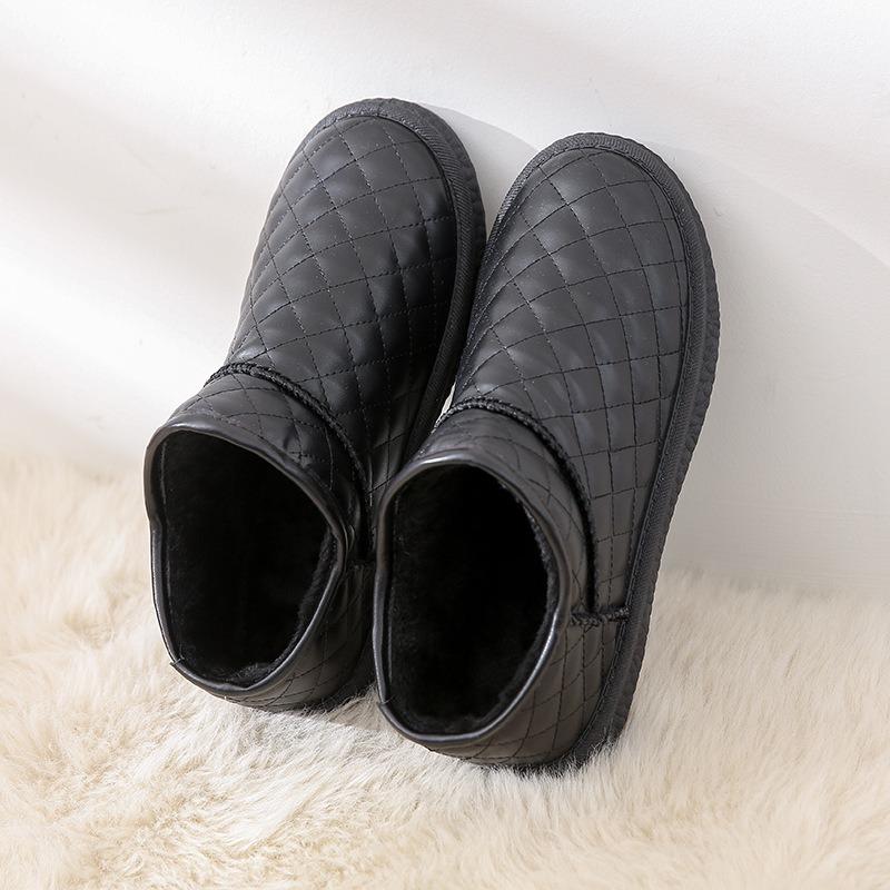 Winter New Old Beijing Cloth Shoes Women's Fashion Trend Versatile Snow Boots One Pedal Fleece Thickened Soft Sole Non-slip