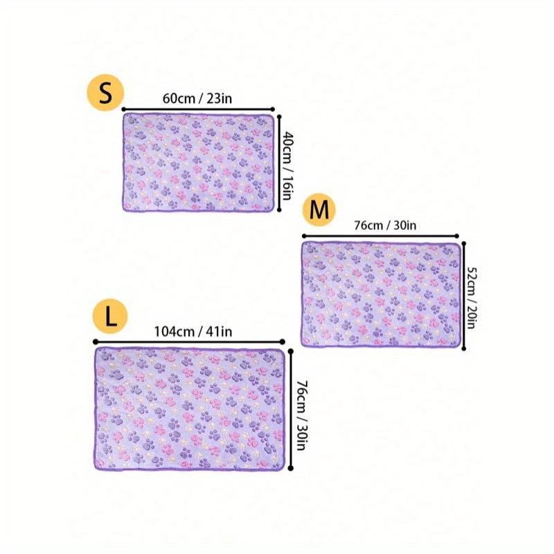 1 Pakke Lilla Hundepoteavtrykk Fleecepledd, Mykt Kjæledyrpledd For Små/Middels/Store Hunder & Katter, Tynt For Sommer
