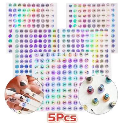 5 stücke Nagellack Nummer Aufkleber Label Farbe Gel Lack Kleber Flasche Lippenstift Nägel Tipps Display Mark Nummerierung Maniküre Werkzeug