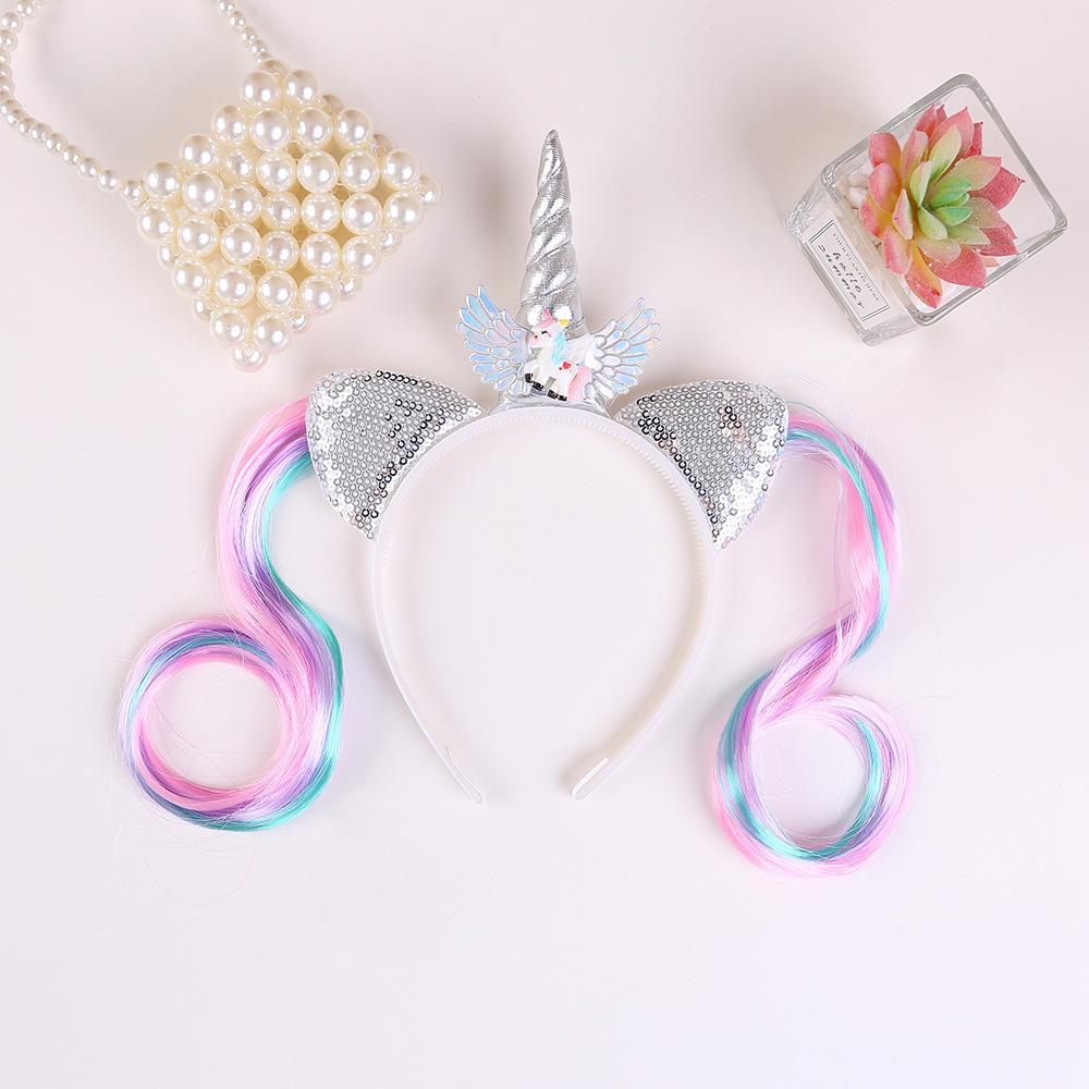 Cross-border foreign trade Halloween carnival headgear children's performance props hair accessories unicorn headband princess party headband