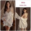Guiruo Silver Padded Lingerie Set - Sexy Plus Size Camisole Nightgown & Robe 4419