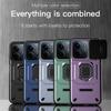 KEYSION Shockproof Armor Case for Redmi 15C 171mm 173mm Slide Camera Lens Protection Metal Ring Stand Phone Back Cover for POCO C85