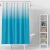 A Gradient PEVA Shower Curtain with Nordic Style Perforations and Thickened Waterproof, Moisture-proof, and Mildew Resistant Sho