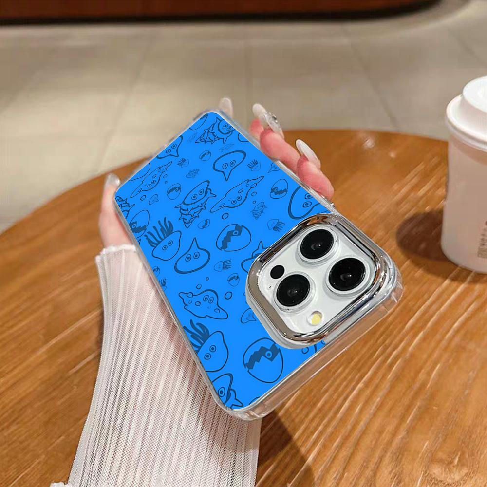 D-Dragon Quest Slime Phone Case For Iphone 17 16 15 14 13 12 11 Pro Max Xr Air Plus Silicone Cover Silver Hard Shell Cover