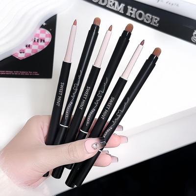 Sweet Mint 2-in-1 Velvety Matte Lip Liner & Brush: Long-Lasting, Natural, Pigmented Lip Shape Enhancer
