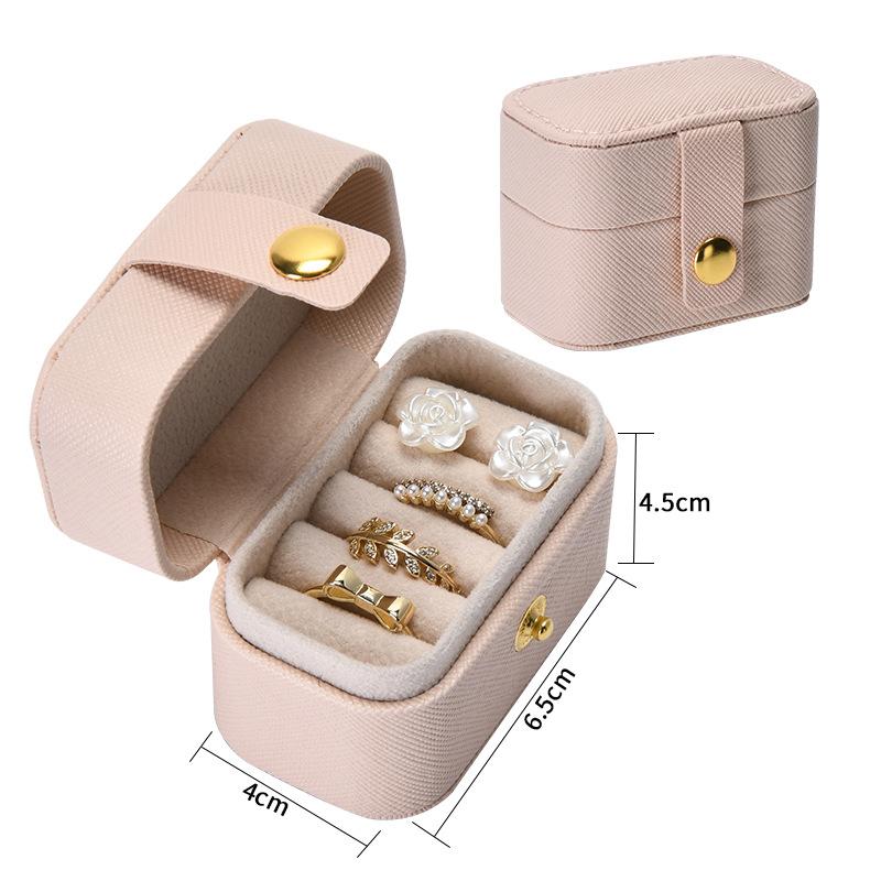 Mini Jewelry Storage Organizer Box Ring Earring Storage Box Portable Travel Handheld Small Jewelry Box Case
