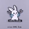 Animal Holding a Knife Patch Iron On Patches On Clothes Stripe Badge Embroidery Patches For Clothing Cartoon Patch For Clothes