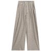 Women's High Waist Wide Leg Stripe Pants - Relaxed Drape Yamamoto Design for Spring/Autumn