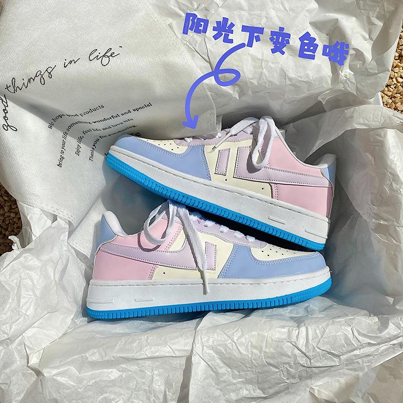 

Маленькие белые туфли Солнечный хамелеон Новая обувь Студентка Корейская версия Повседневные кеды на платформе Кроссовки Air Force One 36