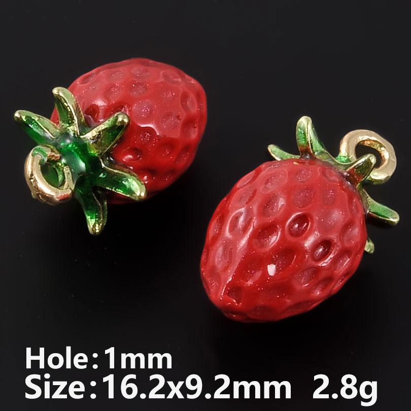5pcs Three-Dimensional Enamel Fruit Charm Grape Peach Watermelon Alloy Oil Drop Charms For Jewelry Making Supplies DIY Earrings