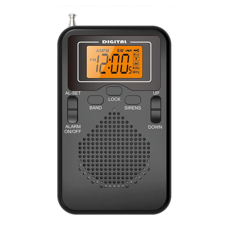 W-206 FM/AM Radio Portable Battery by 2 AA ,Stereo Earphone, LCD Display Digital Alarm Clock sleep,Morning/AM indicator