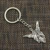 Fashion 30mm Key Ring Metal Key Chain Keychain Jewelry Antique Bronze Silver Color Plated Butterfly Angel 38x37mm Pendant