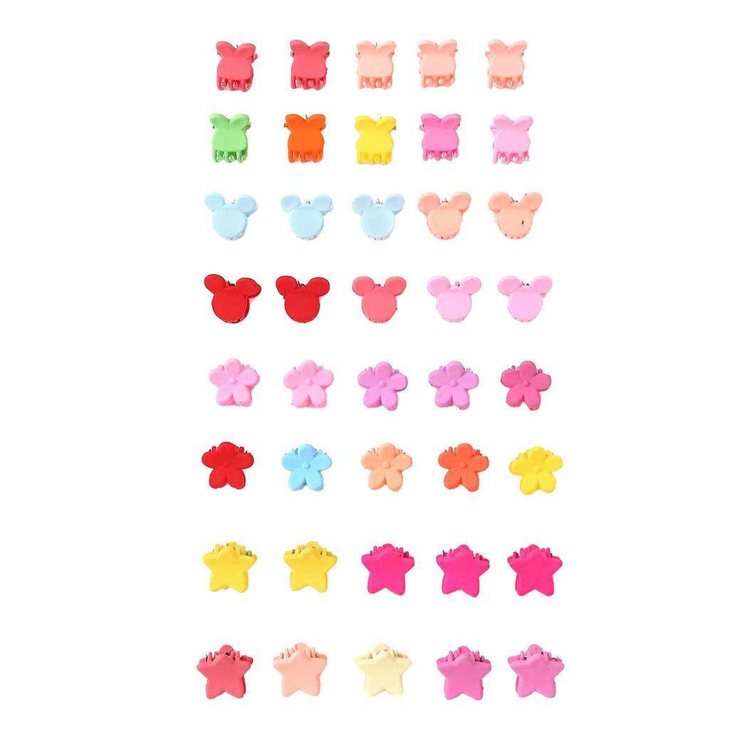 Melbees by Yellow Chimes Hair Clips for Girls Kids Hair Accessories for Girls Hair Claw Clips for Girls Kids Multicolor Small Claw Clip 40 Pcs Mini
