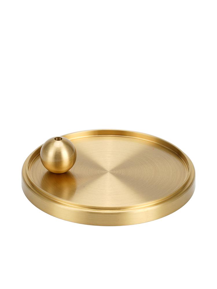 Zen Minimalist Brass Incense Stick Holder - Creative Sandalwood Burner & Ash Catcher in New Chinese Style for Tea Ceremonies.