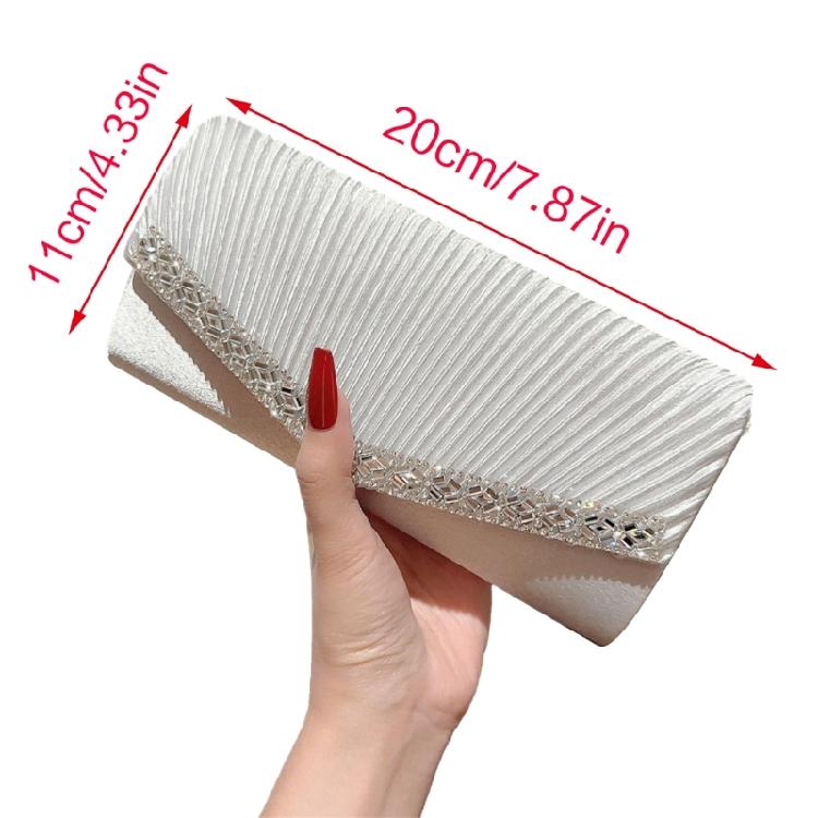 Pleated Evening Bag Wedding Gift Clutch Detachable Chain Shoulder Bags Handbag