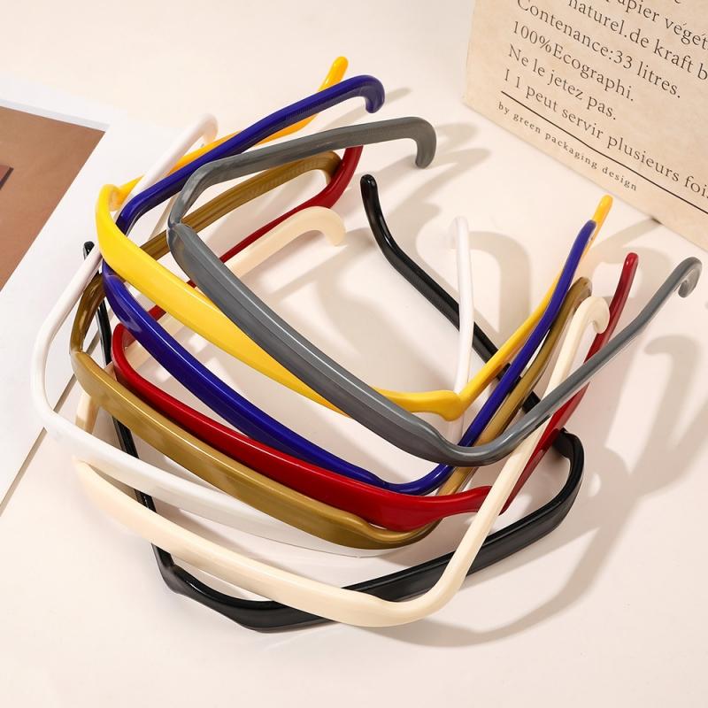 Solid Color Simple Square Shaped Headband Anti-Slip Invisible Girls Hair Hoops For Teenager Fixed Hairstyle Accessories Hair Rim
