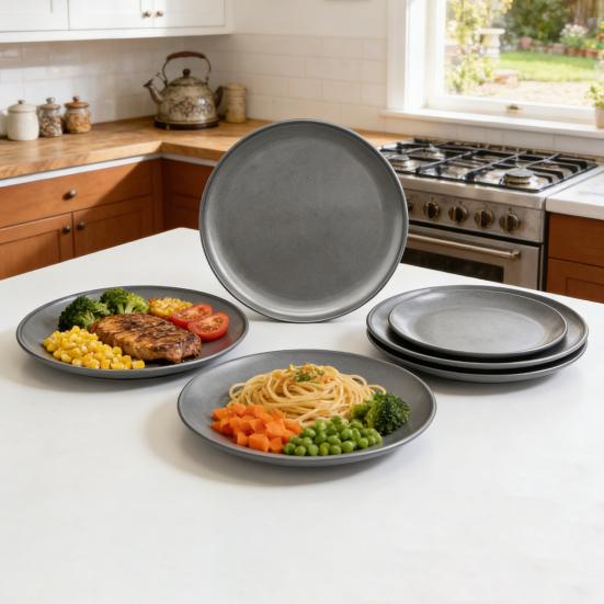 Stainless Steel Double Layer Tray Heat-Resistant Serving Platter for BBQ Steak Western Cuisine Dishwasher