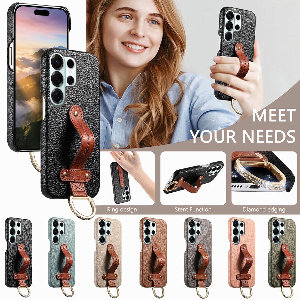 Handgelenk-Handyhülle für Samsung Galaxy S26 S25 S24 Ultra S22 Plus S23 S21 FE A57 A37 A17 A07 A56 A36 A26 A16 Lederhülle
