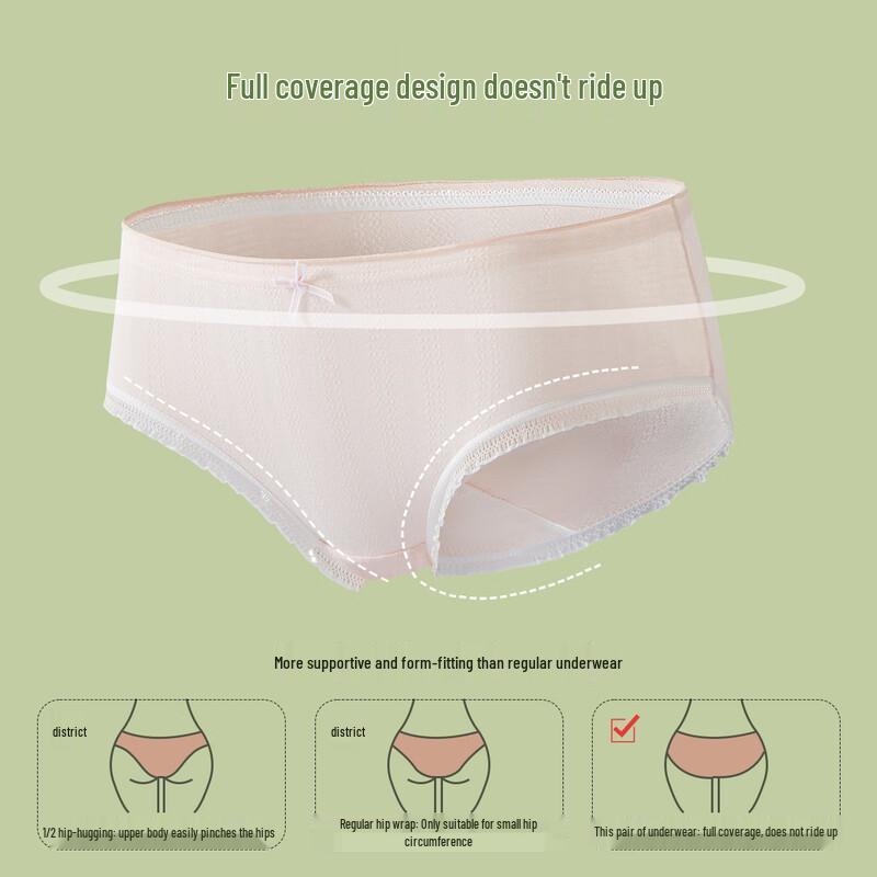 FENTENGCARE 7A Antibacterial Women's Mid-Rise Cotton Underwear