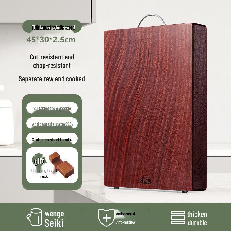 Thick Solid Wenge Wood Cutting & Chopping Board - Wear-Resistant, Easy to Clean, for Vegetables & Fruits