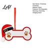 Unique Christmas Gift for Pet Owners Resin Ornament Cute Cat Paw/Bone Shaped Xmas Tree Hanging Decoration Red Riding Hood Holiday Decor with