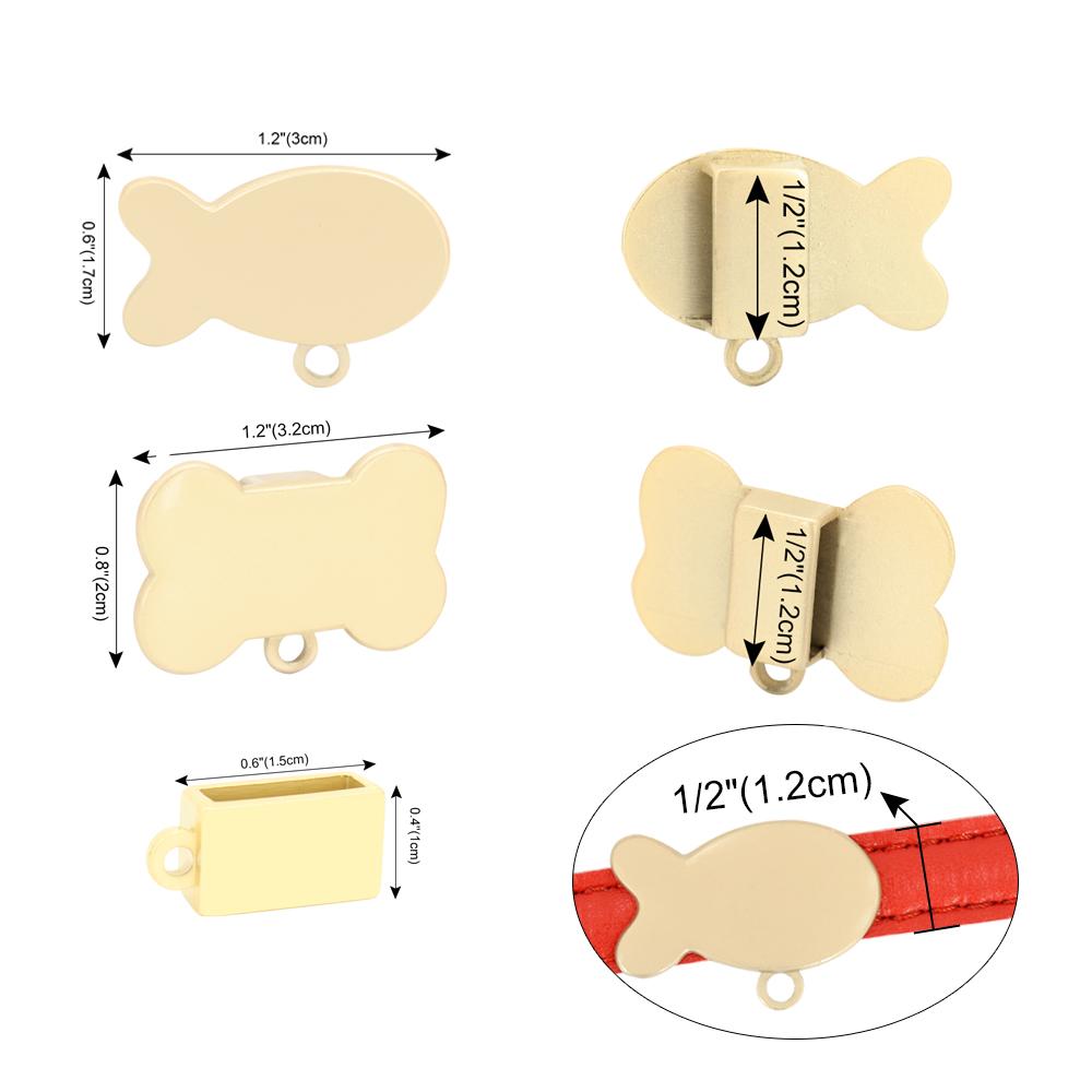 Anti-Verlust Hunde Katzen ID-Marke für Halsband Gravierte Haustier-ID-Tags Personalisierte Namensschilder Fisch-/Knochen-/Würfelform Chihuahua Kostenlose Klingel Geschenk
