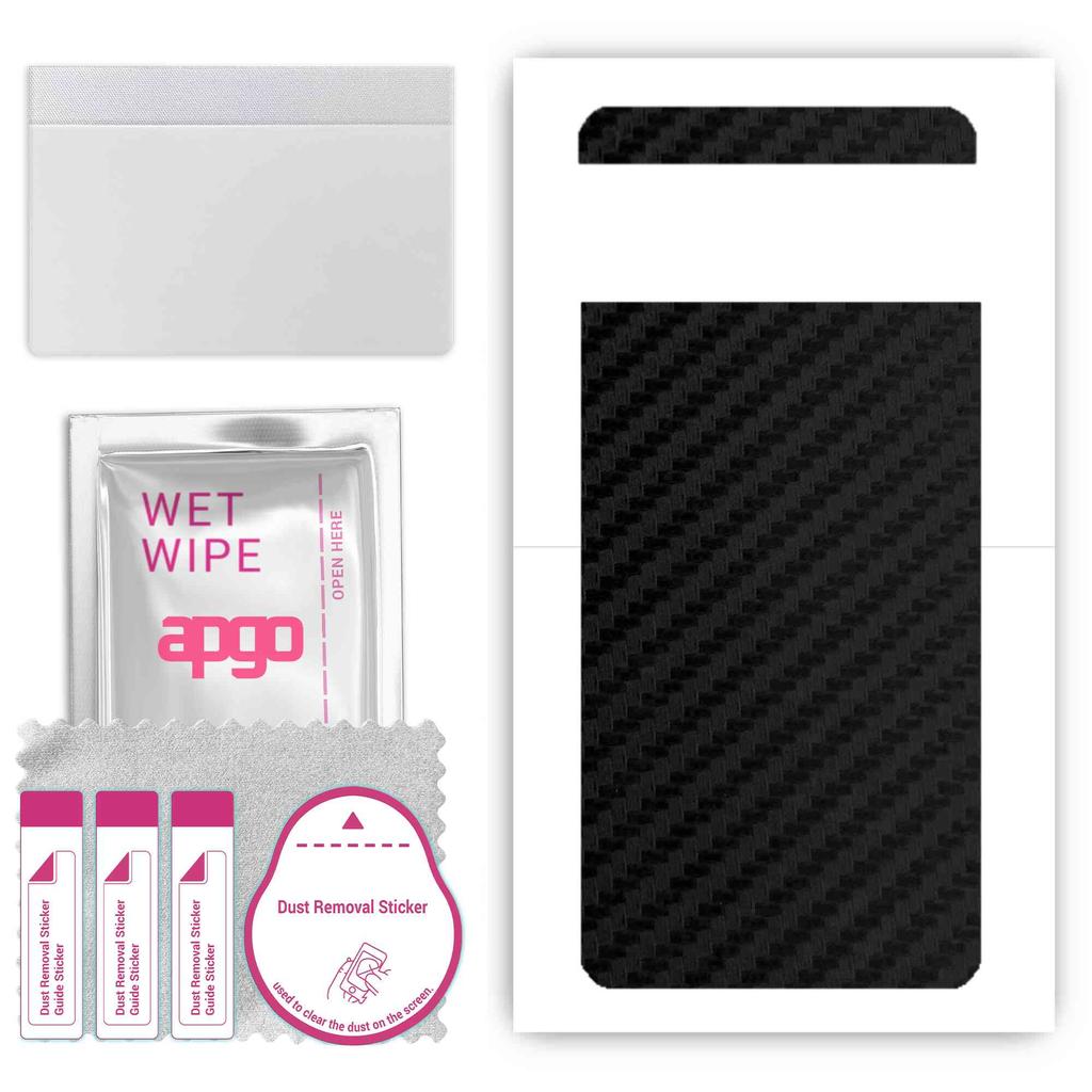 apgo Ochranná samolepka na zadní stranu kompatibilní s Google Pixel 6, Obalová fólie, Fólie, Vinyl - Vzor Carbon Black