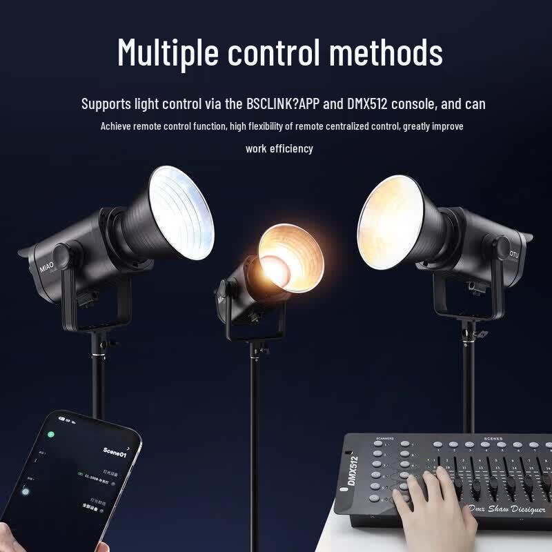MiaoTu CL200B 200W Bi-color LED Studio Light with 95cm Octagonal Softbox Kit