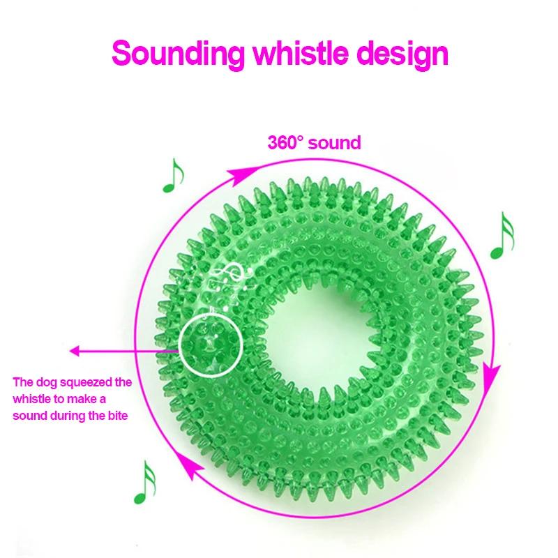 1pc Squeaky Pet Dog Interactive Chew Toy Puppy Bite Resistant Thorn Barbed Tooth Cleaning Toy TPR Molar Chew Toys Dogs Supplies