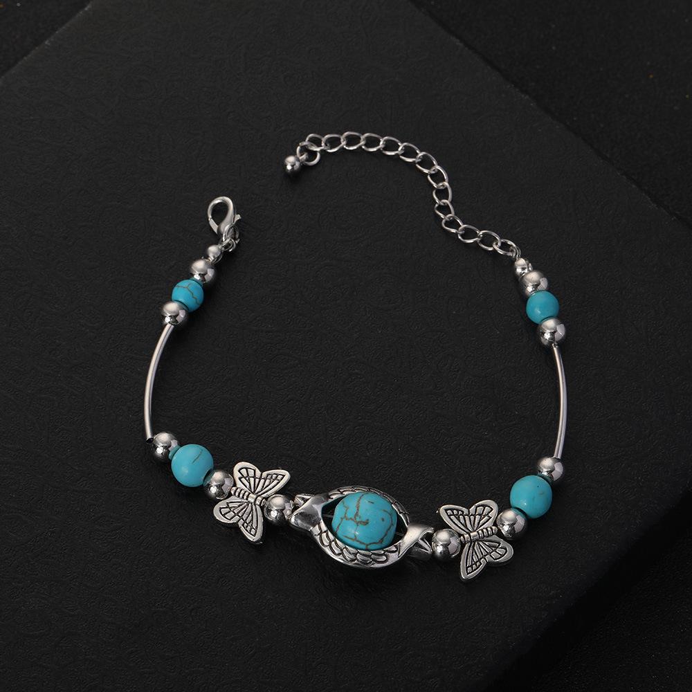 Stylish Turquoise Butterfly Bracelet: European & American Design