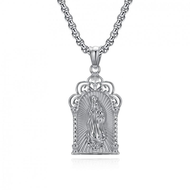 

Hot Selling Virgin Mary Necklace In Europe America Titanium Steel Plated With 18K Gold Personalized High-end Jewelry