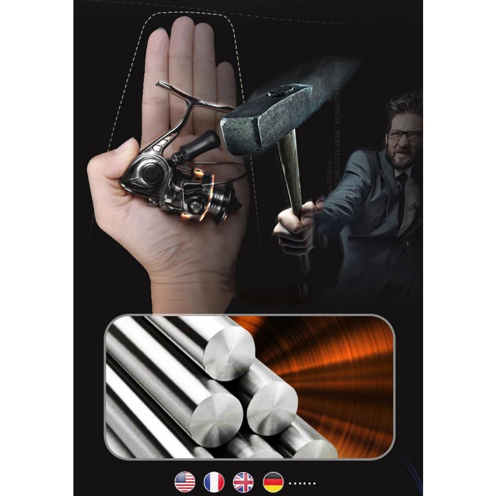 Mini ALL METAL Fishing Reel with Metal Spool Ball Grip Spinning Small Winter Ice Fishing Wheel for Saltwater Freshwater Carp