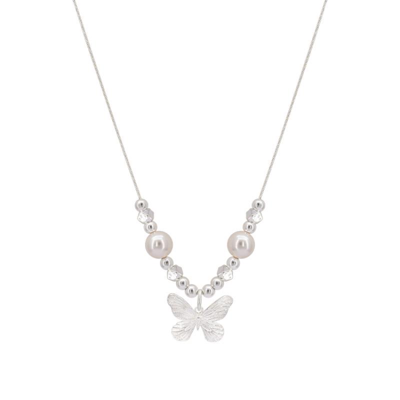 S925 Sterling Silver Pearl Necklace - Non-Fading High-End Clavicle Chain, Light Luxury Versatile Pendant for Women, New Summer Collection.