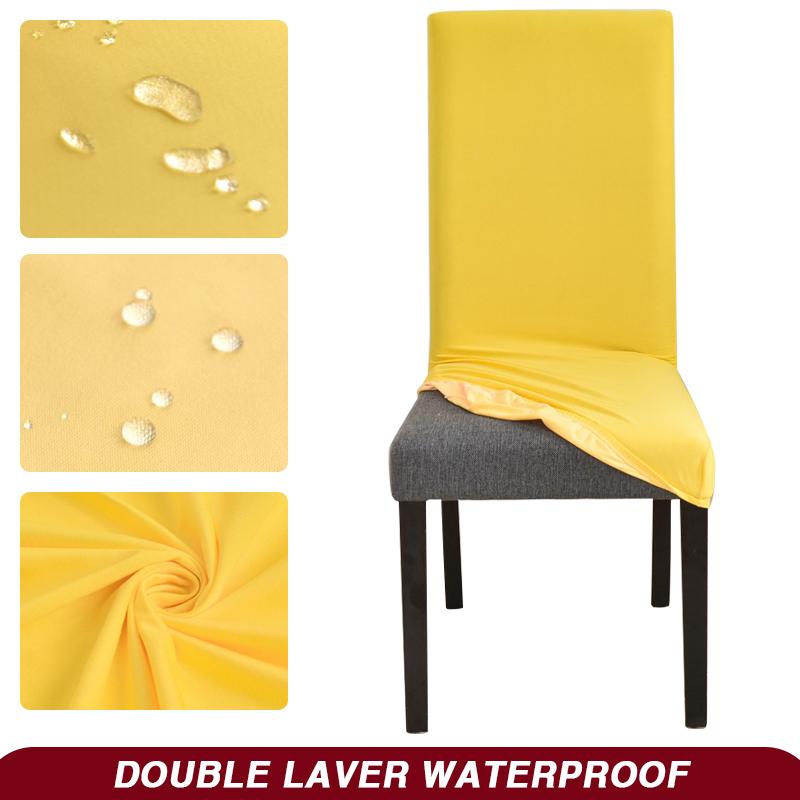 Водонепроницаемые чехлы на стулья Эластичные чехлы на сиденья стульев для столовой, кухни, офиса, свадьбы, отеля, банкета, ресторана жёлтый