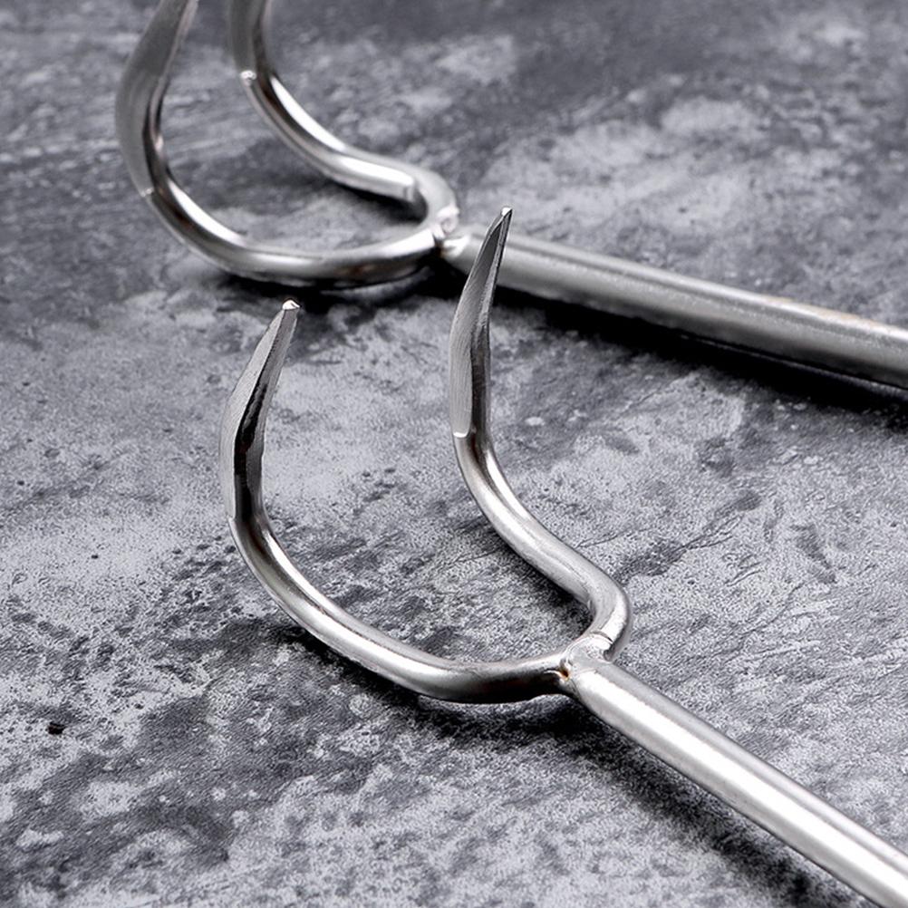 Stainless Steel Meat Hook for BBQ Camping Beach Perfect for Roasting Meat Chicken Wings Hot Dogs Kitchen Helper for for Butcher