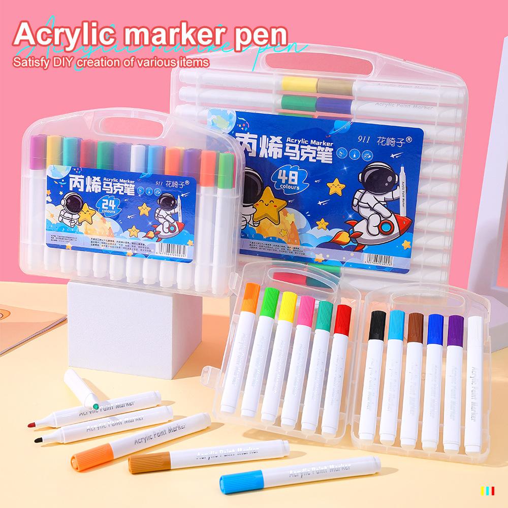Advanced Art Marker Pen 12 Colors Alcohol-Based Ink Fabric Plastic Smooth Blend No Bleed Through Round Toe 4mm