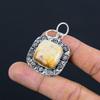 Sterling Silver Root Chakra Fossil Coral Gemstone Bezel Anniversary Wife Pendant