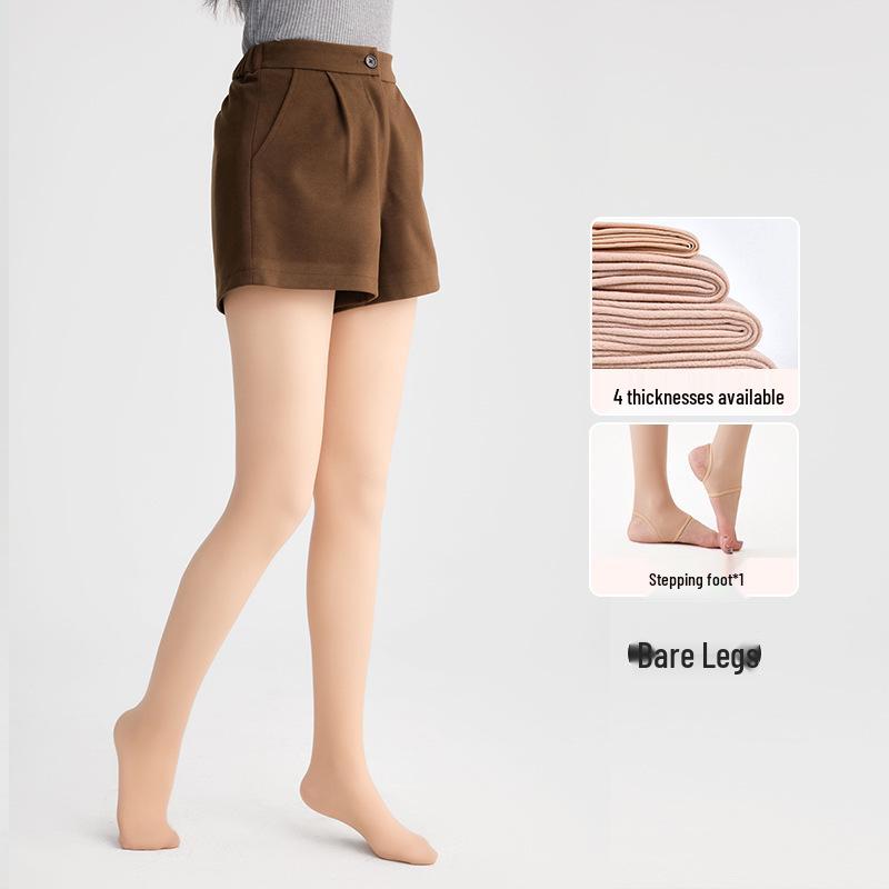 Women's Realistic Flesh-Colored Velvet Pantyhose - Thickened, Plus Size, Autumn/Winter Wear