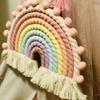 Makramee Regenbogen Wandbehang Baumwoll-Ornamente mit Quasten für Kinderzimmer