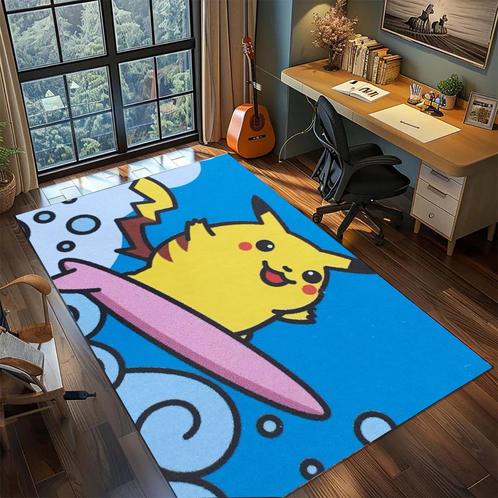 

Pikachu Large Indoor Area Floor Mat, Non Slip Washable Carpet Rug Home Bedroom Gamer Room Decor.-TING 60x90cm