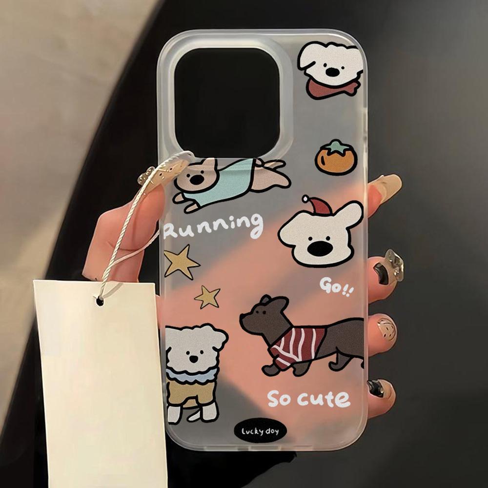 Weiche TPU Matte Niedliche Bär Handyhülle für iPhone 15 Pro Max Funda iPhone 16 11 13 15 14 Plus 12 Mini 16promax 15promax Klare Hülle