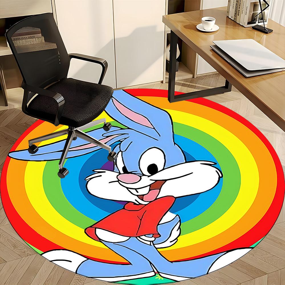 1pc Bugs Bunny Rainbow Office Round Area Rug, Under Office Chairs Bedroom Living Room Home Decor  A1022285