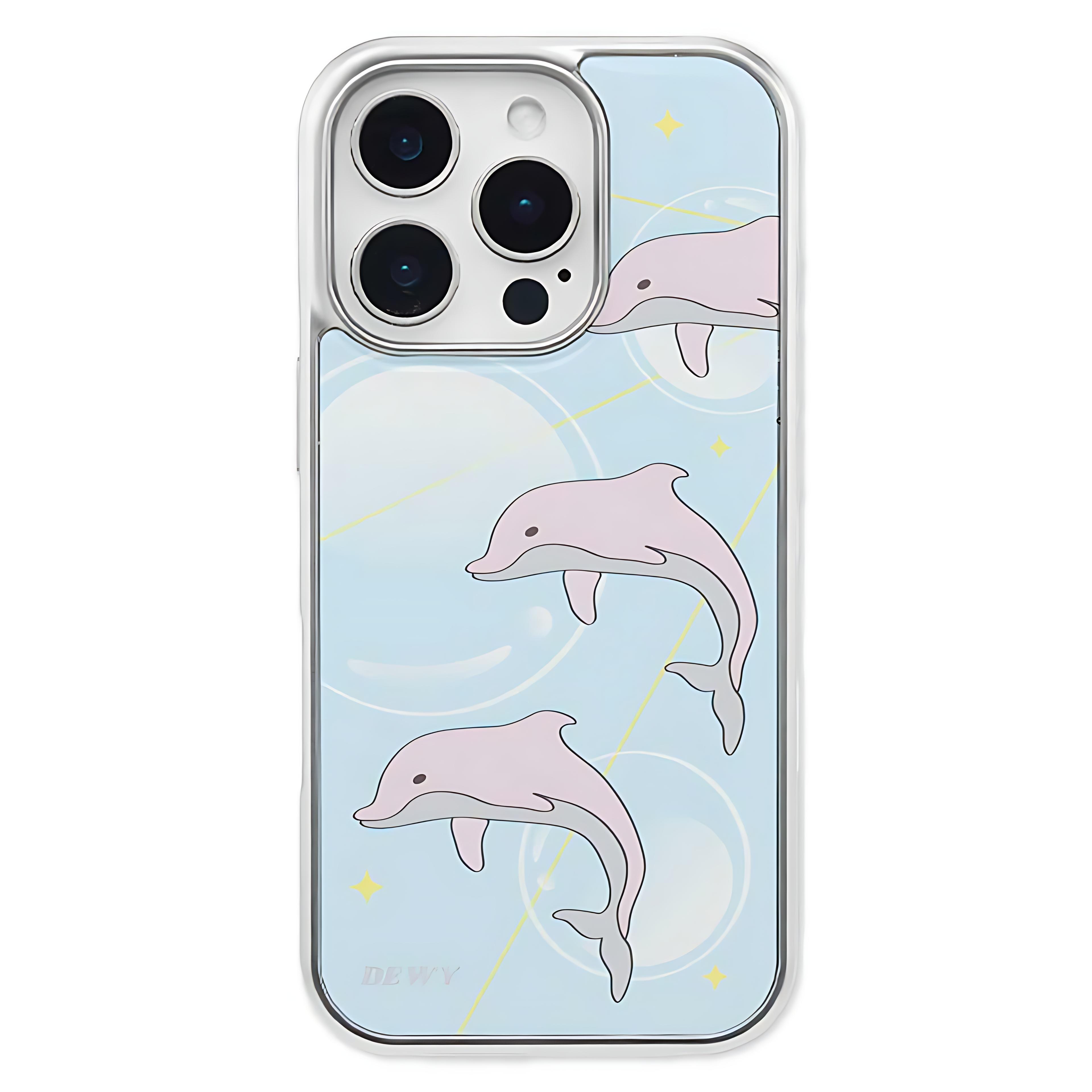 

Корейский Инс Милый Чехол для Телефона с Дельфином для iPhone 17 16e 16 15 14 13 12 11 Air Pro Max X XR XSMAX 8 7 Plus Роскошный Прозрачный Мягкий iPhone 11