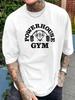 Summer Gym 100% Cotton Men's T-shirt Letter Weightlifting Printed Round Neck High Quality Street Outdoor Short Sleeve Tops