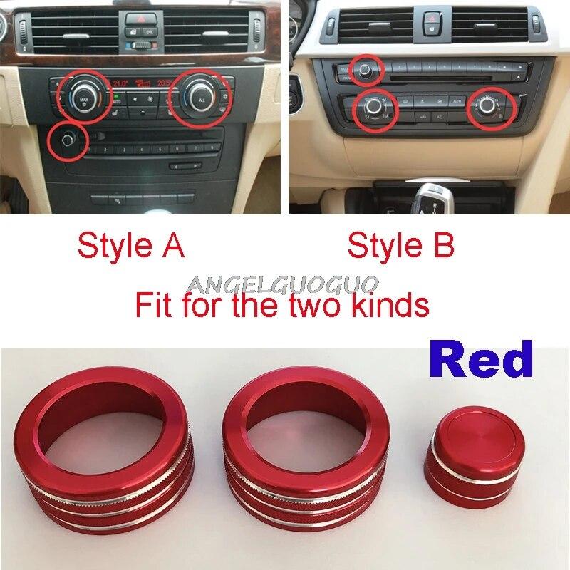 Car Air Conditioning Sound Knob Cover Interior Decoration For BMW 3 Series 2005-2013 E90 E91 E92 E93 ( 3 Or 4 Buttons Option)