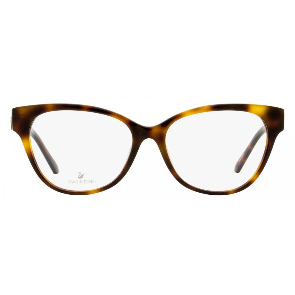 Swarovski Women S cryStal Row eyeglaSSeS Sk5392 052 Dark Havana 55mm 052