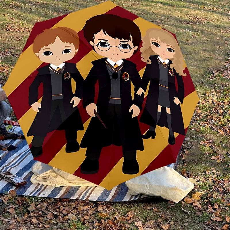 1PC Harry Potter Hermione Granger Umbrella-8-Rib Reinforced, Automatic Open, Lightweight & Durable, Cute Fashion Accessory for Outdoor, D2631